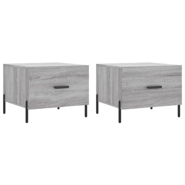 Couchtische 2 Stk. Grau Sonoma 50x50x40 cm Holzwerkstoff