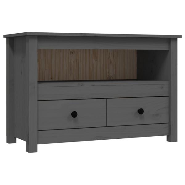 TV-Schrank Grau 79x35x52 cm Massivholz Kiefer