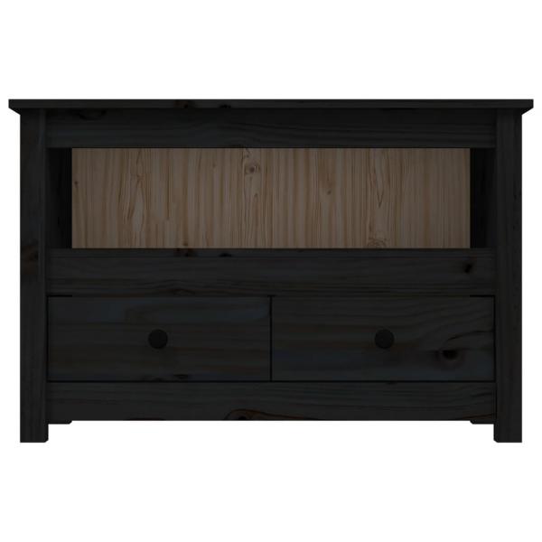 TV-Schrank Schwarz79x35x52 cm Massivholz Kiefer