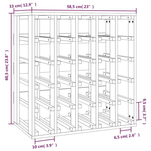 Weinregal 58,5x33x60,5 cm Massivholz Kiefer