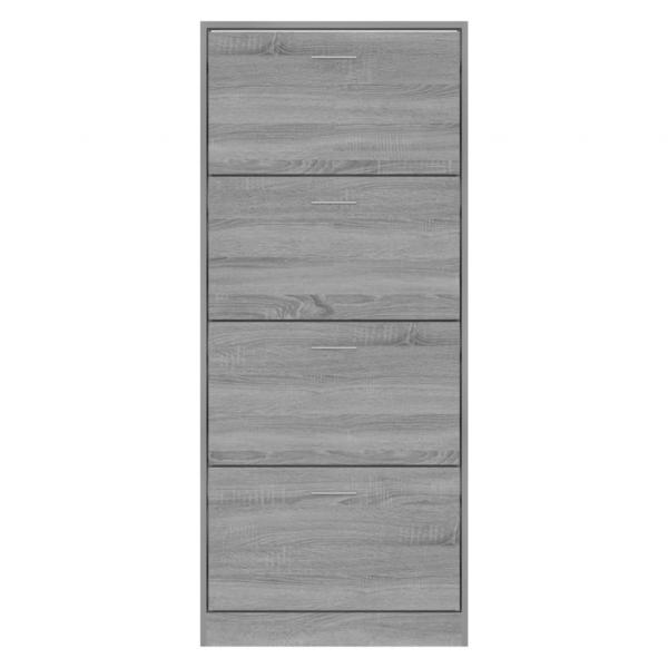 Schuhschrank Grau Sonoma 63x24x147 cm Holzwerkstoff