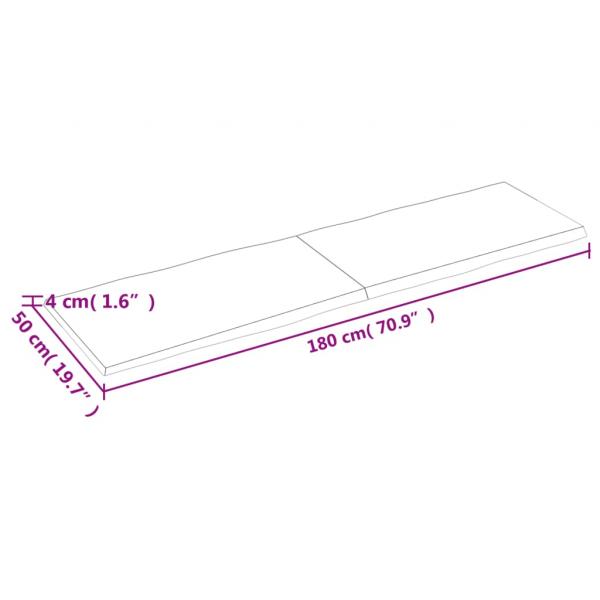 Tischplatte 180x50x(2-4) cm Massivholz Behandelt Baumkante