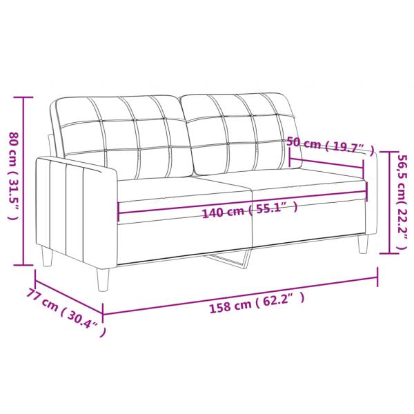 2-Sitzer-Sofa Schwarz 140 cm Stoff