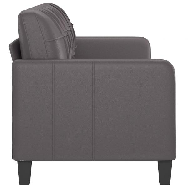 3-Sitzer-Sofa Grau 180 cm Kunstleder