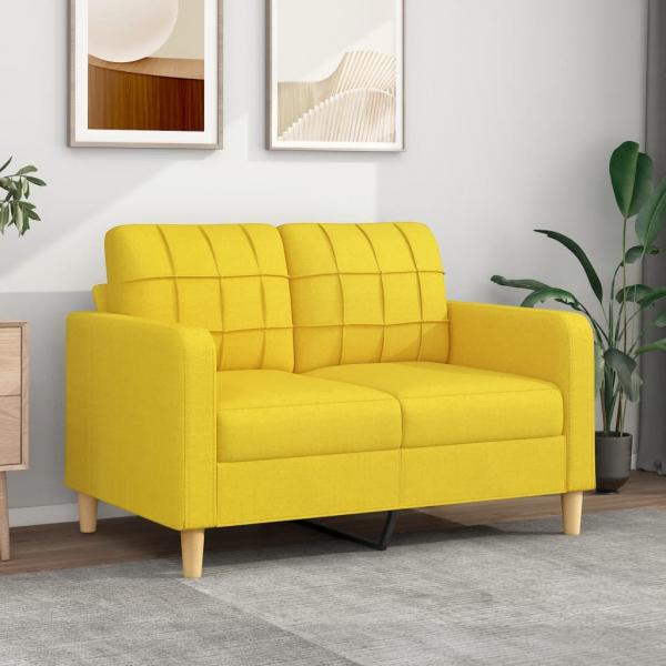 ARDEBO.de - 2-Sitzer-Sofa Hellgelb 120 cm Stoff