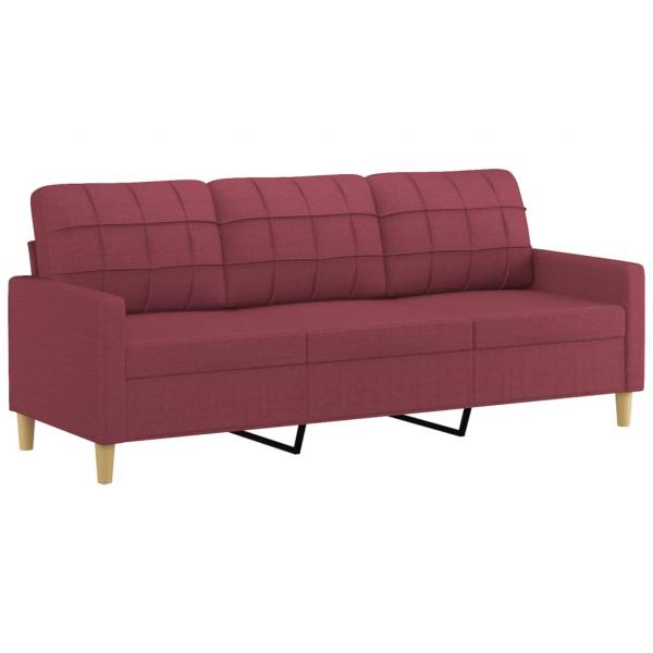 3-Sitzer-Sofa Weinrot 180 cm Stoff