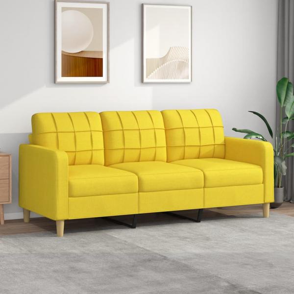 ARDEBO.de - 3-Sitzer-Sofa Hellgelb 180 cm Stoff