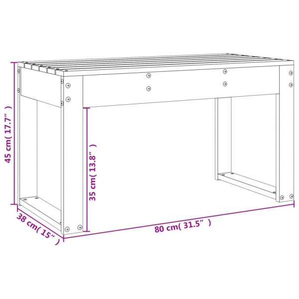 Gartenbank Honigbraun 80x38x45 cm Massivholz Kiefer