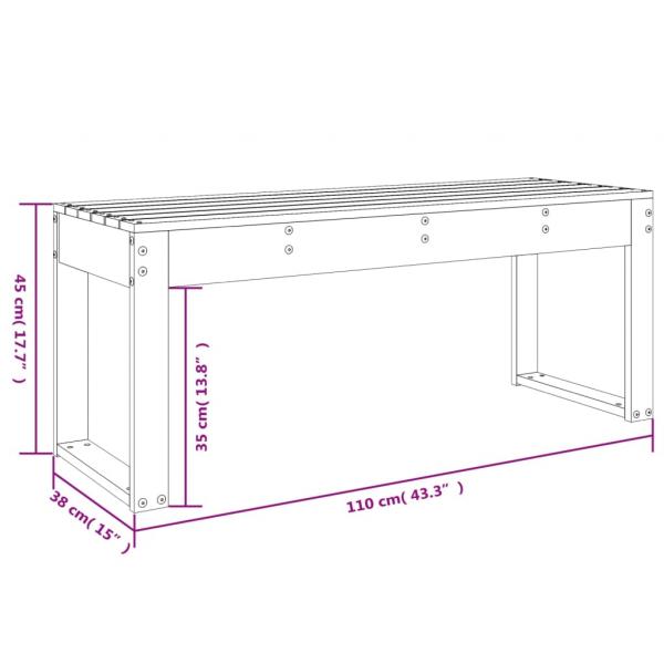 Gartenbank Honigbraun 110x38x45 cm Massivholz Kiefer