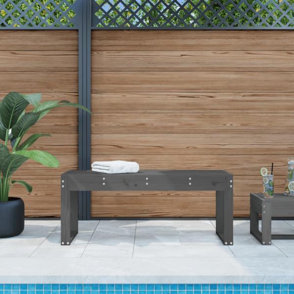 ARDEBO.de - Gartenbank Grau 110x38x45 cm Massivholz Kiefer