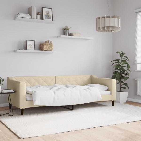 ARDEBO.de - Tagesbett Creme 80x200 cm Stoff