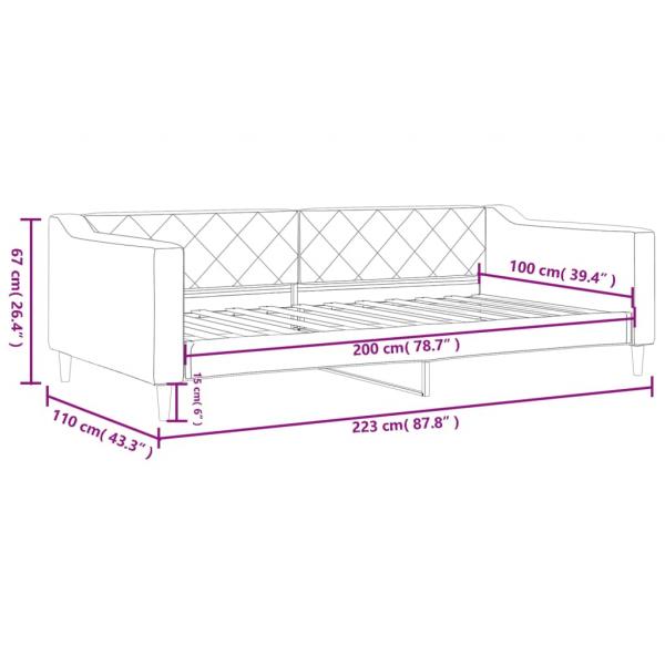 Tagesbett Creme 100x200 cm Stoff