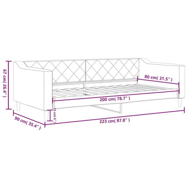 Tagesbett Schwarz 80x200 cm Stoff