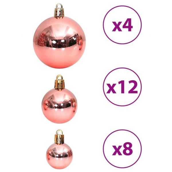 Weihnachtskugeln 100 Stk. Rosa und Rose 3 / 4 / 6 cm