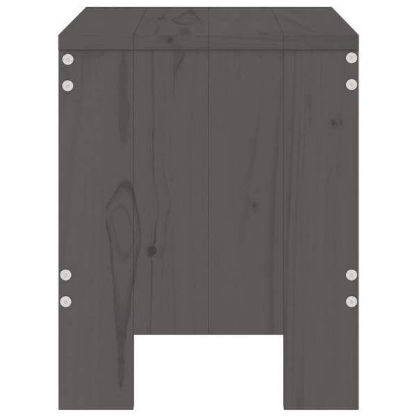 Gartenhocker 2 Stk. Grau 40x36x45 cm Massivholz Kiefer