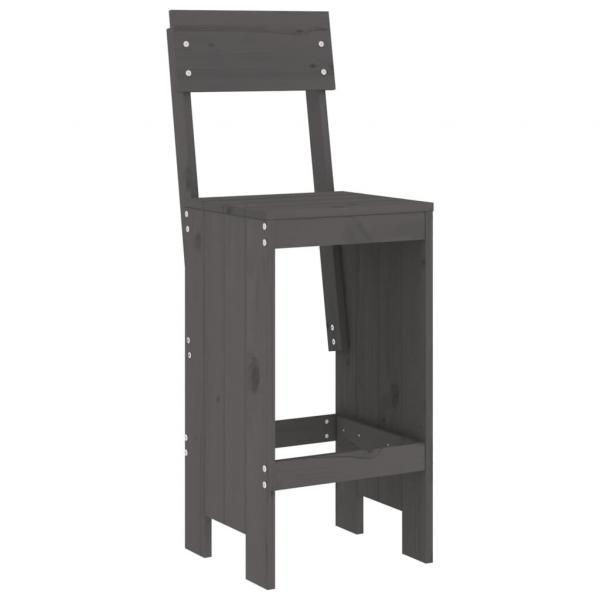 Barhocker 2 Stk. Grau 40x48,5x115,5 cm Massivholz Kiefer