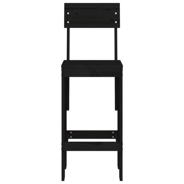 Barhocker 2 Stk. Schwarz 40x48,5x115,5cm Massivholz Kiefer