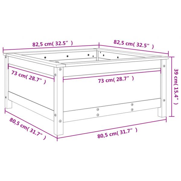 Pflanzkübel 82,5x82,5x39 cm Massivholz Kiefer