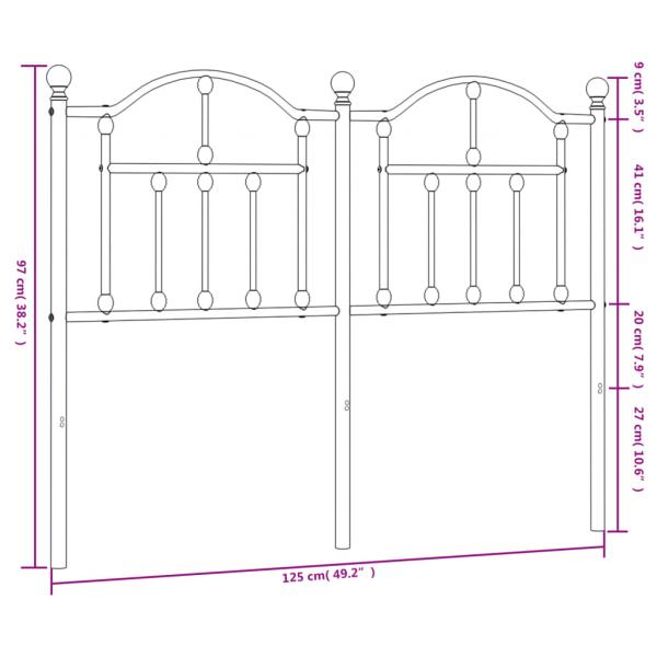 Kopfteil Metall Schwarz 120 cm