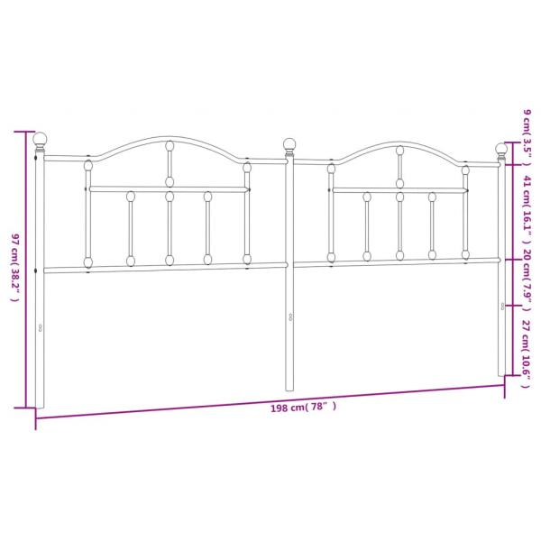 Kopfteil Metall Weiß 193 cm