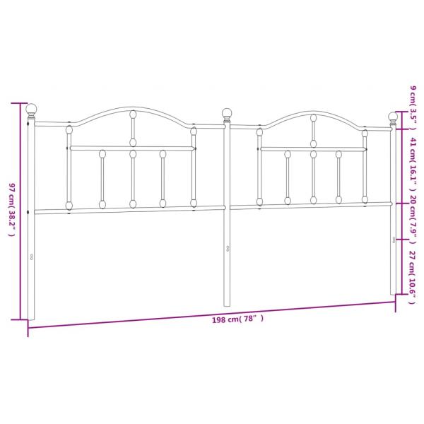 Kopfteil Metall Schwarz 193 cm