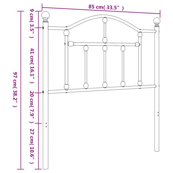 Kopfteil Metall Schwarz 80 cm