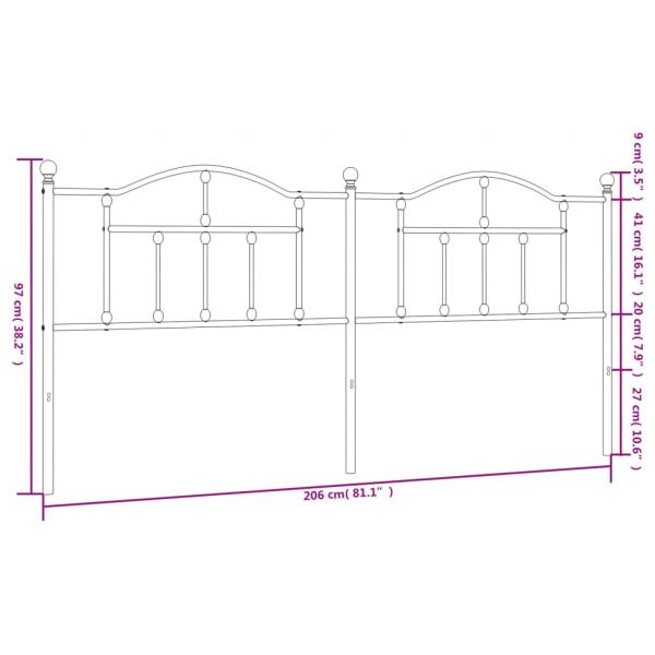 Kopfteil Metall Schwarz 200 cm