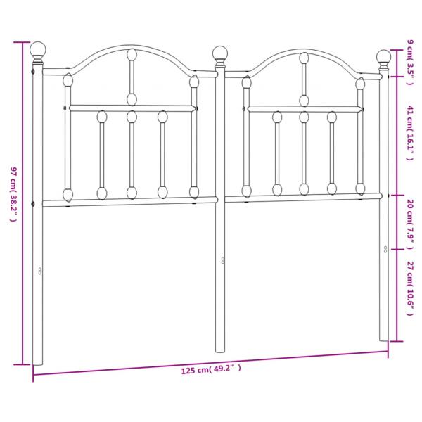 Kopfteil Metall Weiß 120 cm