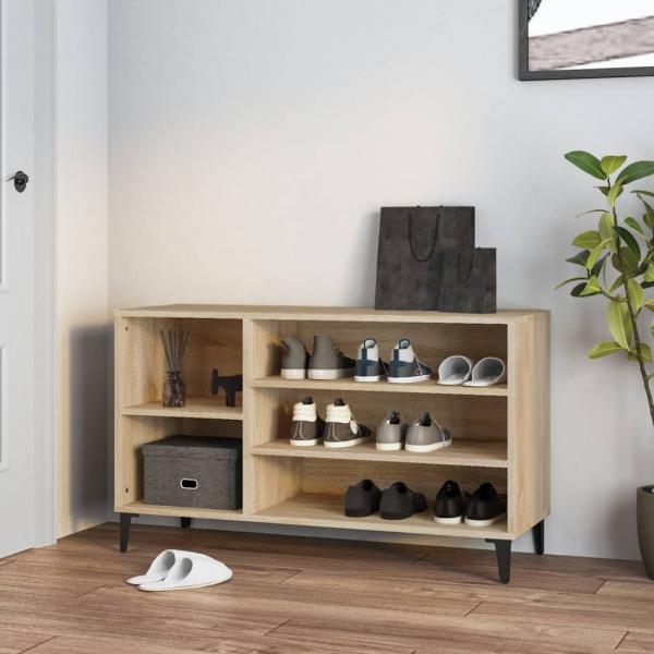 ARDEBO.de - Schuhregal Sonoma-Eiche 102x36x60 cm Holzwerkstoff