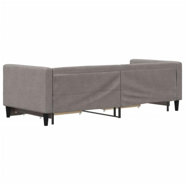 Tagesbett Ausziehbar mit Schubladen Taupe 80x200 cm Stoff