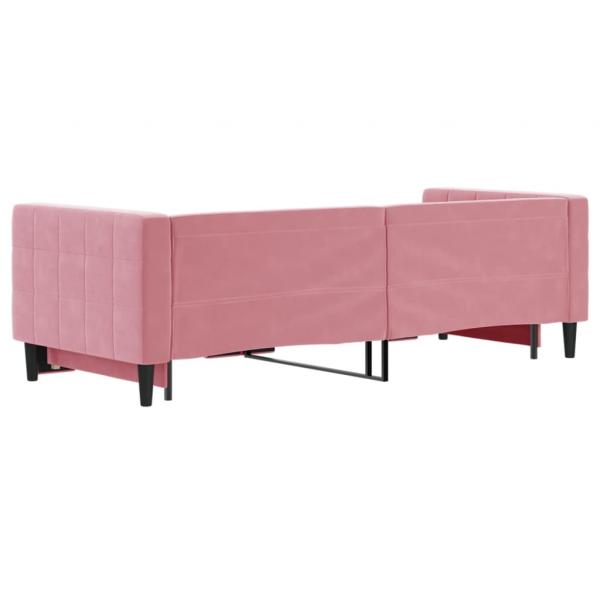 Tagesbett Ausziehbar Rosa 80x200 cm Samt