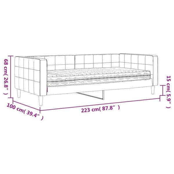 Tagesbett mit Matratze Gelb 90x200 cm Samt