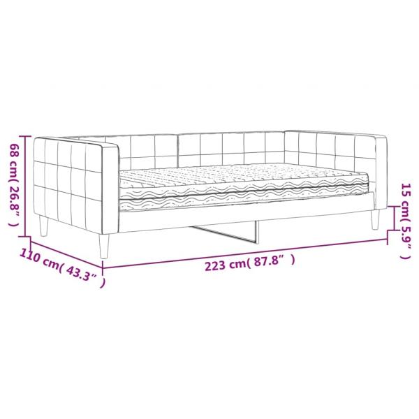 Tagesbett mit Matratze Blau 100x200 cm Samt