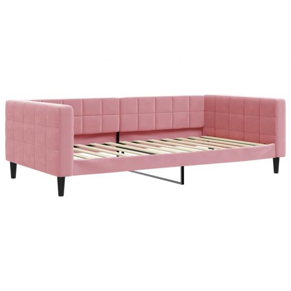 Tagesbett Ausziehbar Rosa 100x200 cm Samt