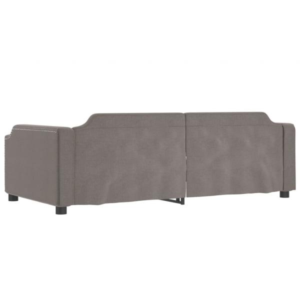 Tagesbett Ausziehbar Taupe 80x200 cm Stoff