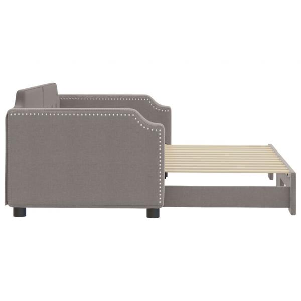 Tagesbett Ausziehbar Taupe 90x200 cm Stoff