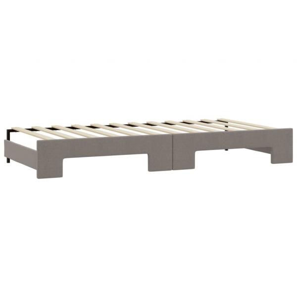 Tagesbett Ausziehbar Taupe 90x200 cm Stoff