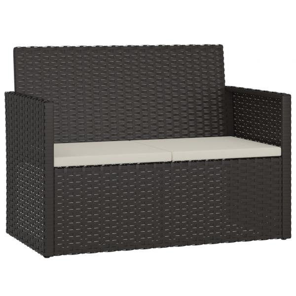 4-tlg. Garten-Lounge-Set mit Kissen Poly Rattan Schwarz