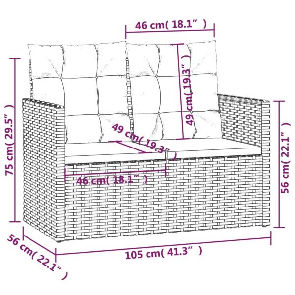 4-tlg. Garten-Lounge-Set mit Kissen Poly Rattan Schwarz