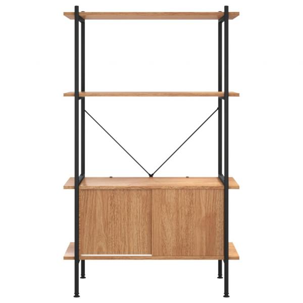 Regal mit 4 Böden und Schrank 80x40x130 cm Stahl Holzwerkstoff