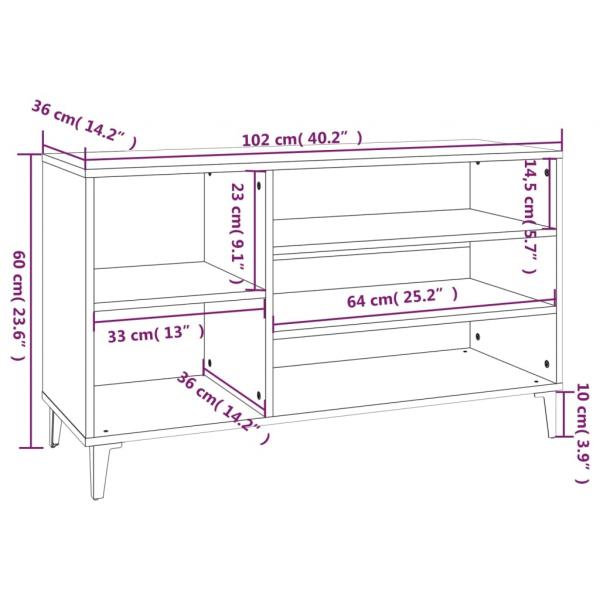 Schuhregal Räuchereiche 102x36x60 cm Holzwerkstoff