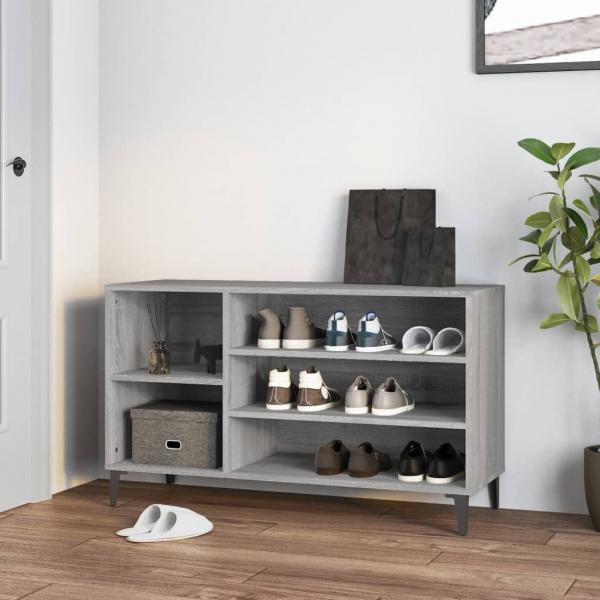 ARDEBO.de - Schuhregal Grau Sonoma 102x36x60 cm Holzwerkstoff