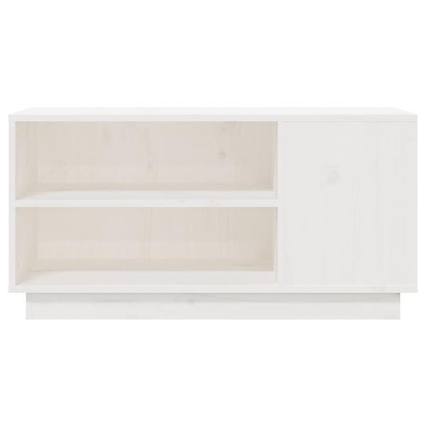 TV-Schrank Weiß 80x35x40,5 cm Massivholz Kiefer