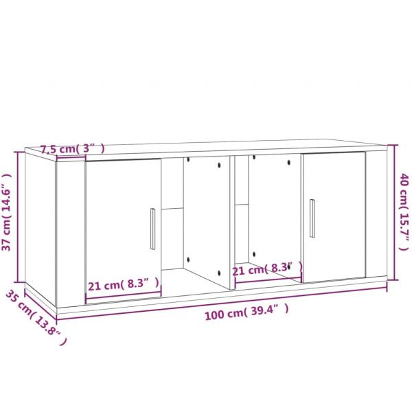 TV-Schrank Weiß 100x35x40 cm Holzwerkstoff