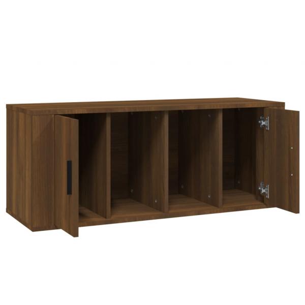 TV-Schrank Braun Eichen-Optik 100x35x40 cm Holzwerkstoff