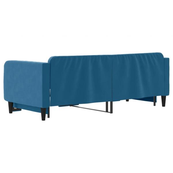 Tagesbett Ausziehbar Blau 90x200 cm Samt