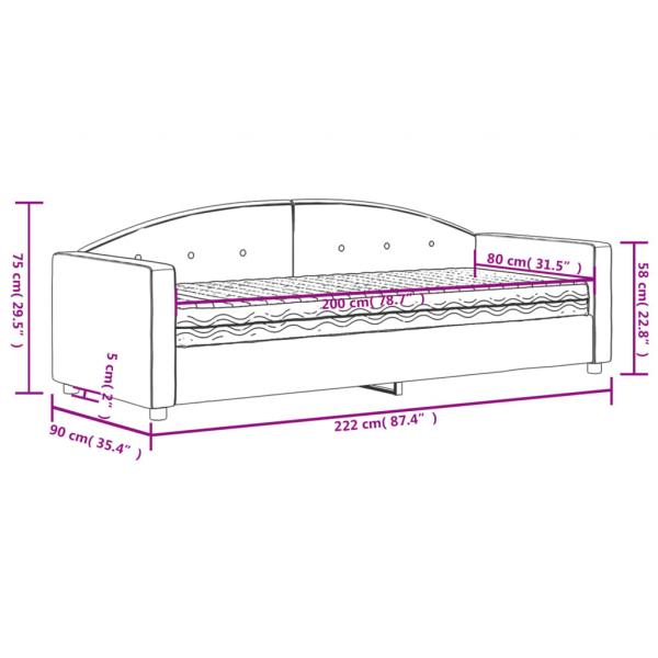 Tagesbett mit Matratze Rosa 80x200 cm Samt