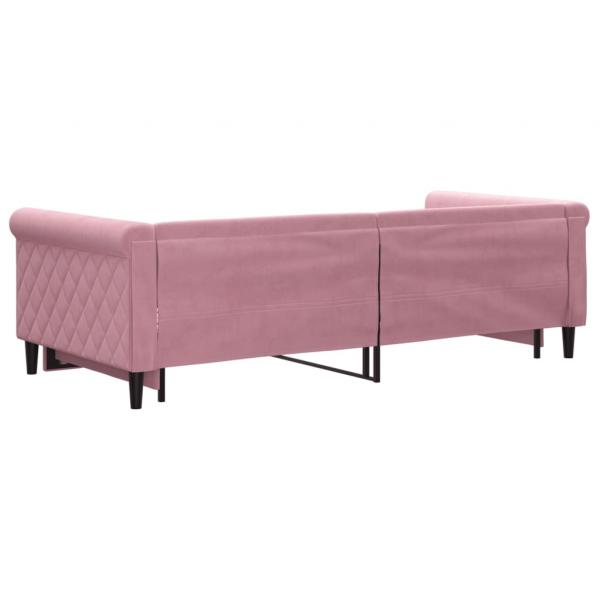 Tagesbett Ausziehbar Rosa 90x200 cm Samt