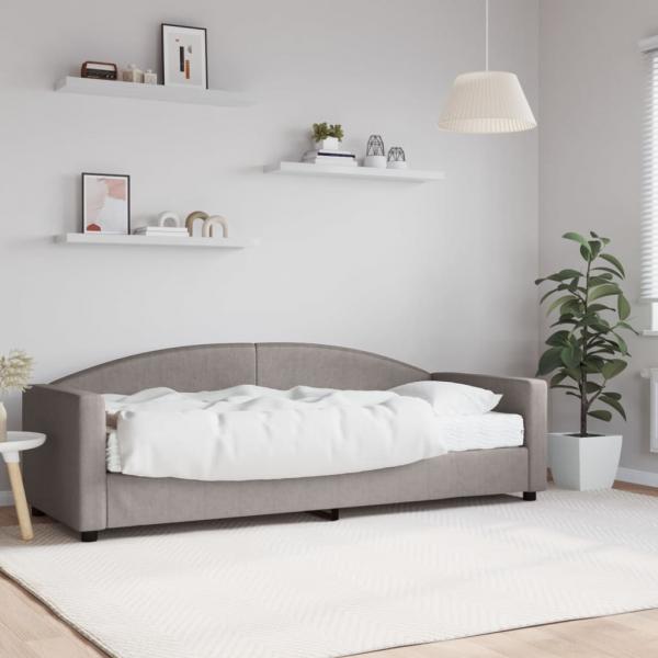 ARDEBO.de - Tagesbett mit Matratze Taupe 80x200 cm Stoff