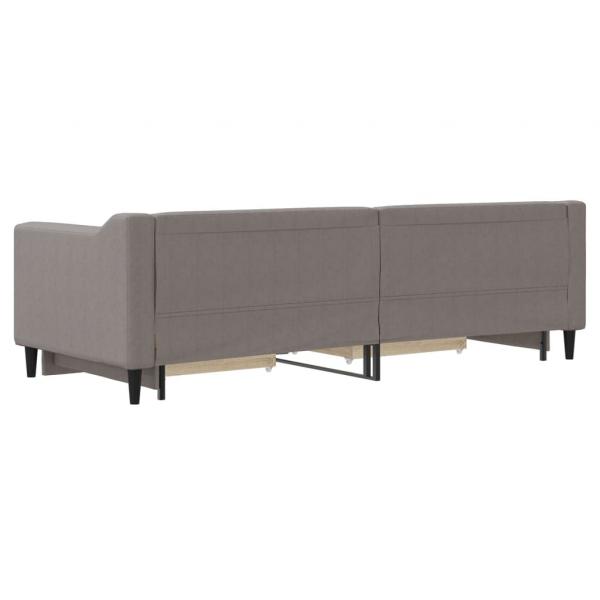 Tagesbett Ausziehbar mit Schubladen Taupe 80x200 cm Stoff